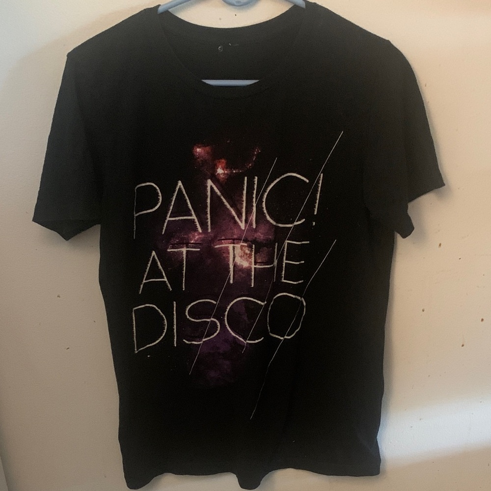 Awesome Unisex Black Panic! At The Disco T-Shirt 100% Cotton SZ S Men/ M Women🔥🔥